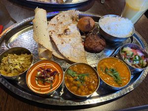 Vegan thali at Sanskruti Restaurant in Liverpool