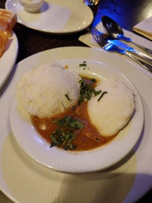 Idli in sambar at Sanskruti Restaurant in Liverpool