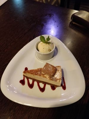 Lotus cheesecake at Sanskruti Restaurant in Liverpool