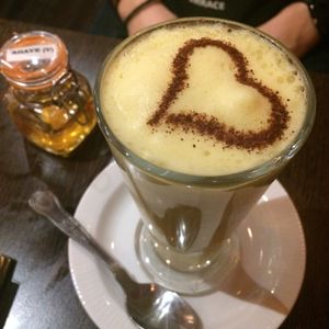 Vegan Turmeric Latte. at Sanskruti Restaurant in Liverpool