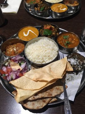 Vegan thali  at Sanskruti Restaurant in Liverpool