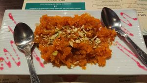 Halwa dessert at Sanskruti Restaurant in Liverpool