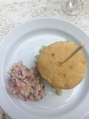 Burger with coleslaw  at Incruenti in Prague