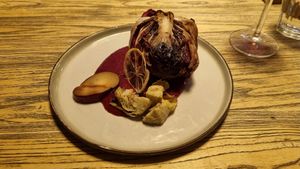 Red cabbage, plum, artichoke, lemon at BROEI in Utrecht