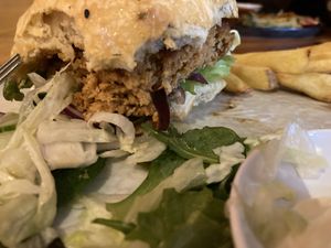 Ik was alvast begonnen met de burger #Veganuary at BROEI in Utrecht