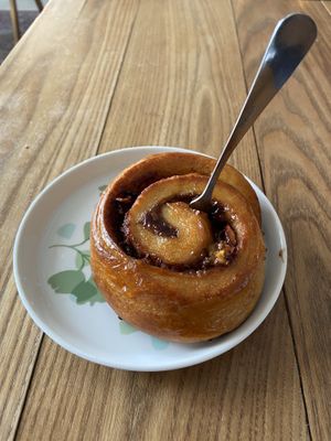 Cinnamon roll with walnuts: very good, but hard to eat with a small fork. at BROEI in Utrecht