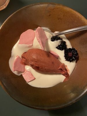 Dessert with hangop  #Veganuary at BROEI in Utrecht