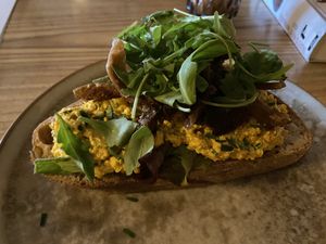 Sandwich with ‘egg’ salad: tasty  at BROEI in Utrecht