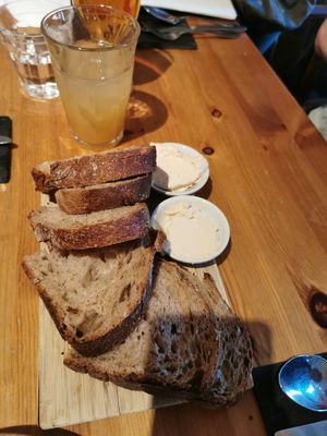 Sourdough bread with Miso butter at BROEI in Utrecht