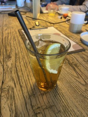 Ice-tea with jasmin and lemongrass: very good  at BROEI in Utrecht