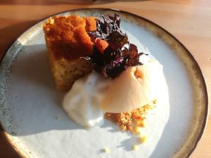 Vegan dessert at BROEI in Utrecht