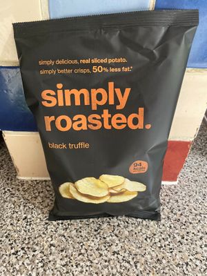 Black truffle crisps (very tasty!) at GreenBay in West London