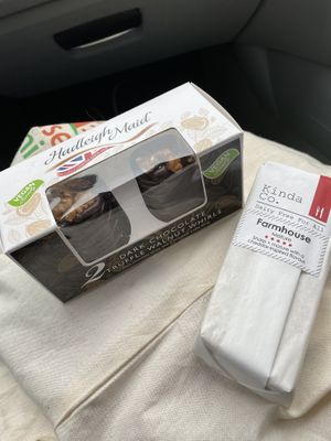 Dark chocolate truffle walnut whirls and farmhouse mature cheddar vegan cheese  at GreenBay in West London