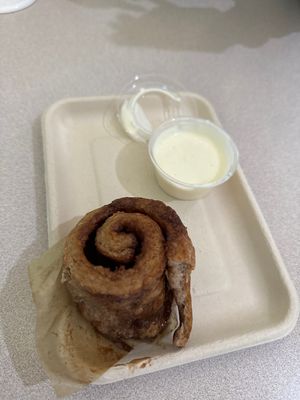 Yummy vegan cinnamon roll !  at Juniper Kitchen in Dover