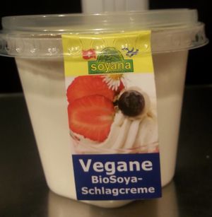 Vegan whipped cream at EkoPlaza in Castricum