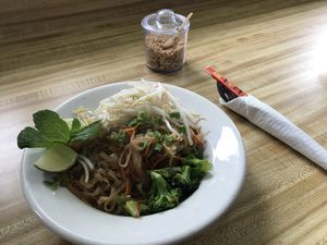 Vegan Pad Thai at The Thai Mango in Ludington
