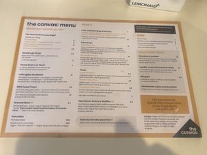 Menu   at The Canvas: Shoreditch in East London