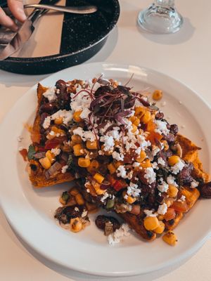 Gf sweet potato waffles  at The Canvas: Shoreditch in East London