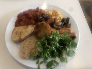 Full English breakfast   at The Canvas: Shoreditch in East London