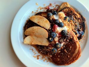 Fruit pancakes at The Canvas: Shoreditch in East London