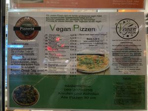Menu at Pizzeria Schlaflos in Frankfurt