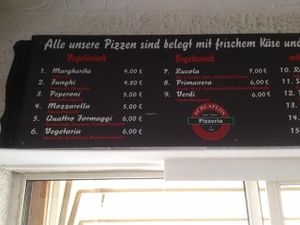Veg Options at Pizzeria Schlaflos in Frankfurt