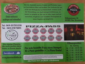 Flyer at Pizzeria Schlaflos in Frankfurt