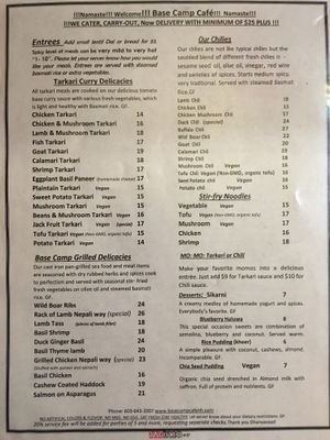 Menu pg 2 February 2020 at Base Camp in Hanover