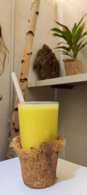 Hot golden "milk" at #RAW VEGAN FIRENZE in Florence