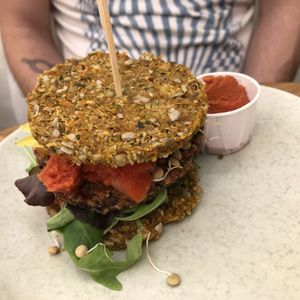 Sprouty burger   at #RAW VEGAN FIRENZE in Florence