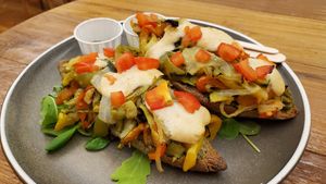 Avoid this... Hummus and steamed veggies on a hard bun... Listed under "Raw Vegan Menu". €15 at #RAW VEGAN FIRENZE in Florence