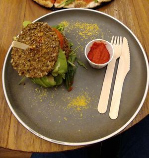 Burger at #RAW VEGAN FIRENZE in Florence