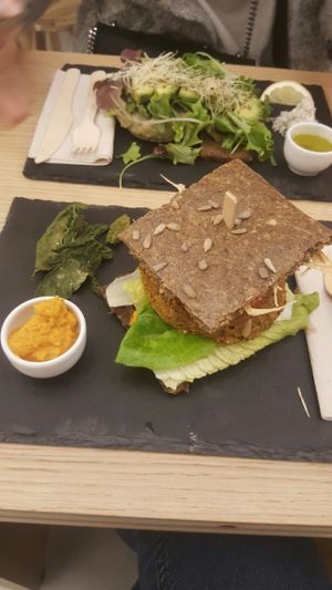 raw Burger, Avocado Toast  at #RAW VEGAN FIRENZE in Florence