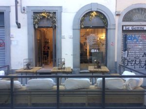 Outside with patio/seating at #RAW VEGAN FIRENZE in Florence