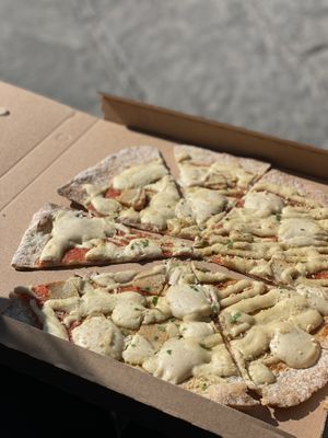 Quattro formaggi Pizza   at #RAW VEGAN FIRENZE in Florence