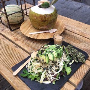 coconut water and raw nori salad at #RAW VEGAN FIRENZE in Florence
