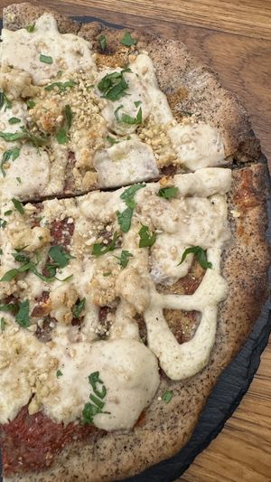 Pizza cuatro quesos   at #RAW VEGAN FIRENZE in Florence