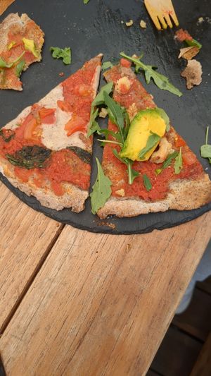 What's left of a margarita and fresca pizza at #RAW VEGAN FIRENZE in Florence