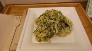 zucchini noodles "cacio e pepe" 9€ at #RAW VEGAN FIRENZE in Florence