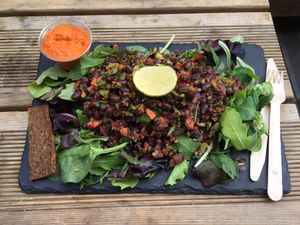 Black been salad at #RAW VEGAN FIRENZE in Florence