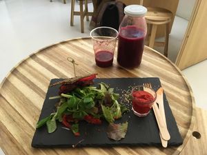 Raw hamburger - nice! at #RAW VEGAN FIRENZE in Florence