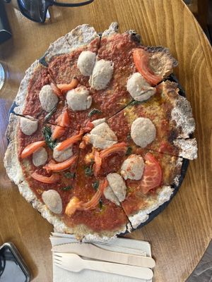 Pizza margherita  at #RAW VEGAN FIRENZE in Florence