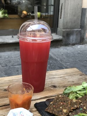 Anguria juice, watermelon and lime for 5,50€ at #RAW VEGAN FIRENZE in Florence