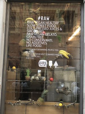 Entrance window at #RAW VEGAN FIRENZE in Florence