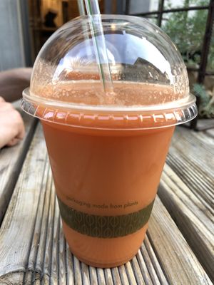 Juice (see text on cup) at #RAW VEGAN FIRENZE in Florence