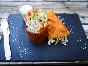 Raw carrot wrap at #RAW VEGAN FIRENZE in Florence