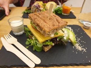 Chiccheese sandwich at #RAW VEGAN FIRENZE in Florence