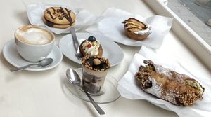 Small taste of all the great snacks at Bar Dolcezza in Catania