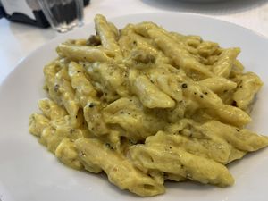 Vegan carbonara at Bar Dolcezza in Catania