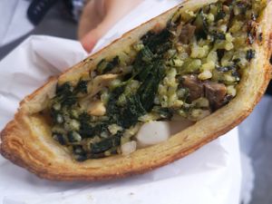 Arancino al forno, so so good at Bar Dolcezza in Catania